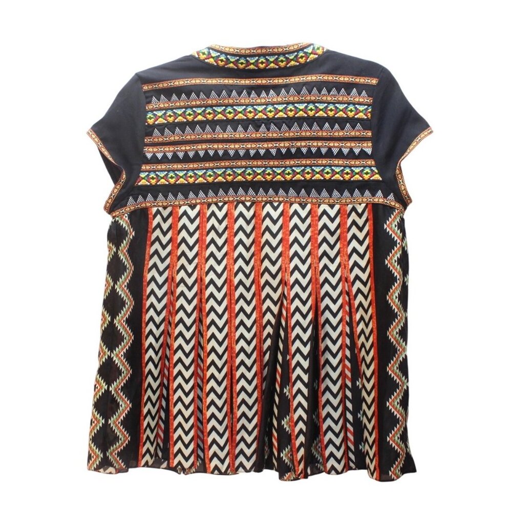 Anthropologie Ranna Gill Size 4 Womens Embroidered Boho Tunic Top Southwestern - Picture 2 of 12